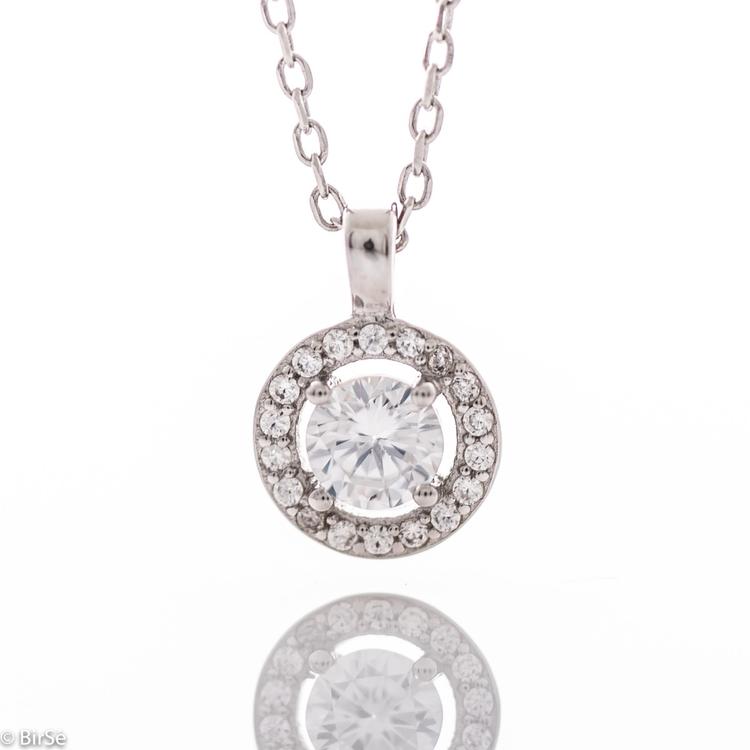 Silver necklace - Zircon