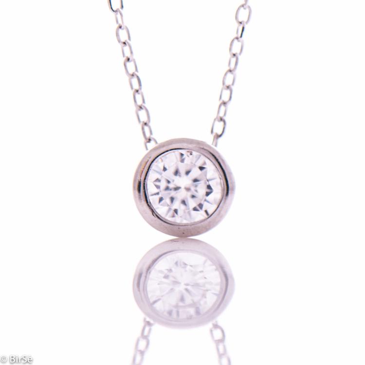 Silver necklace - Zircon 