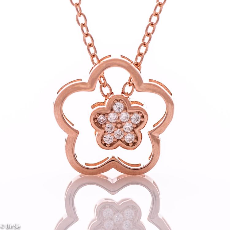 Silver necklace - Flower 358