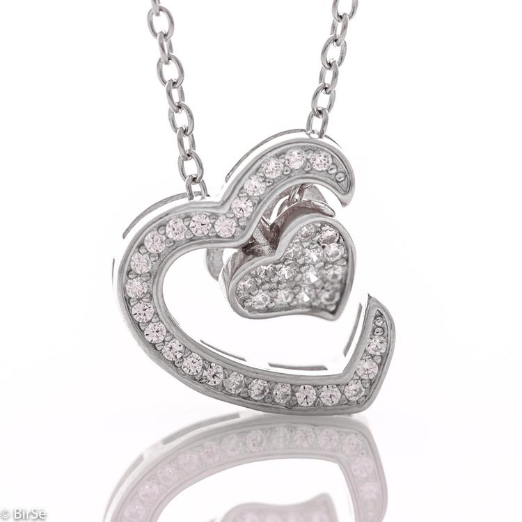 Silver necklace - Heart 361