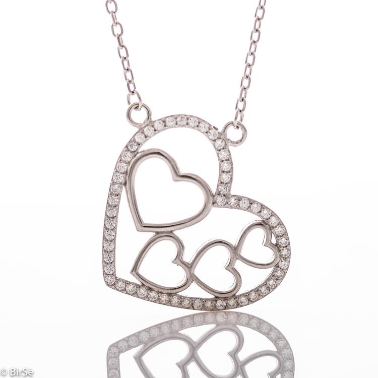 Silver Necklace - Heart