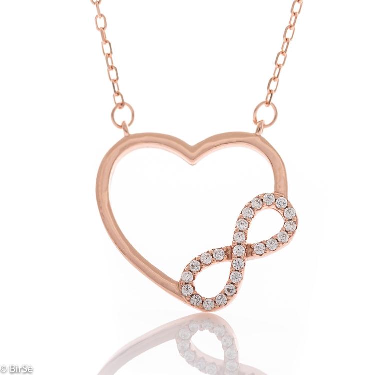 Silver Necklace - Heart with Infinity