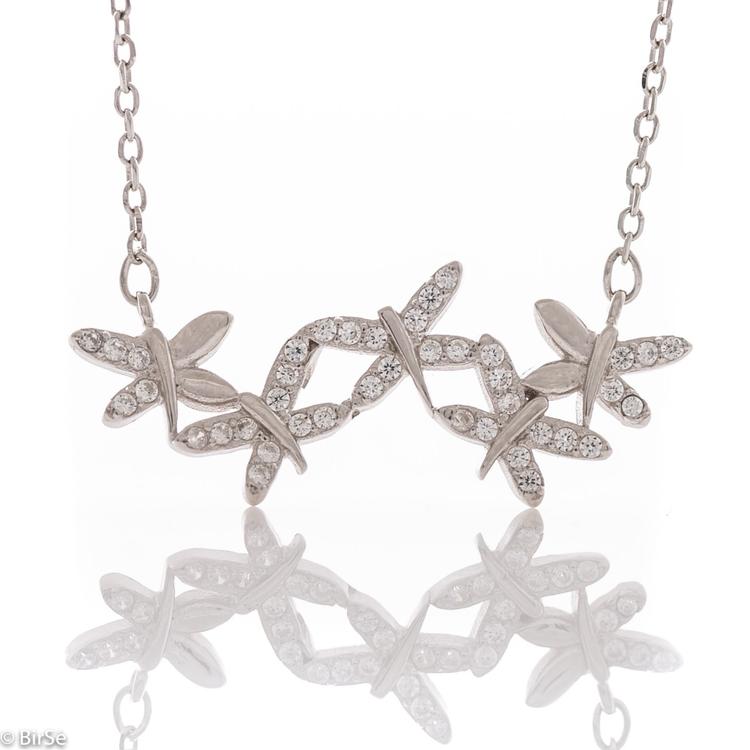 Silver necklace - Butterflys