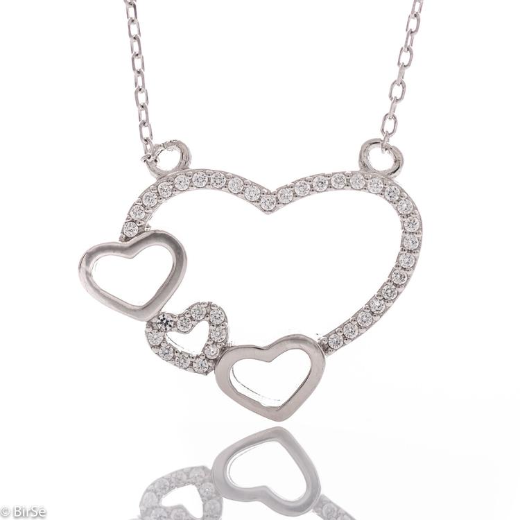 Silver Necklace - Hearts