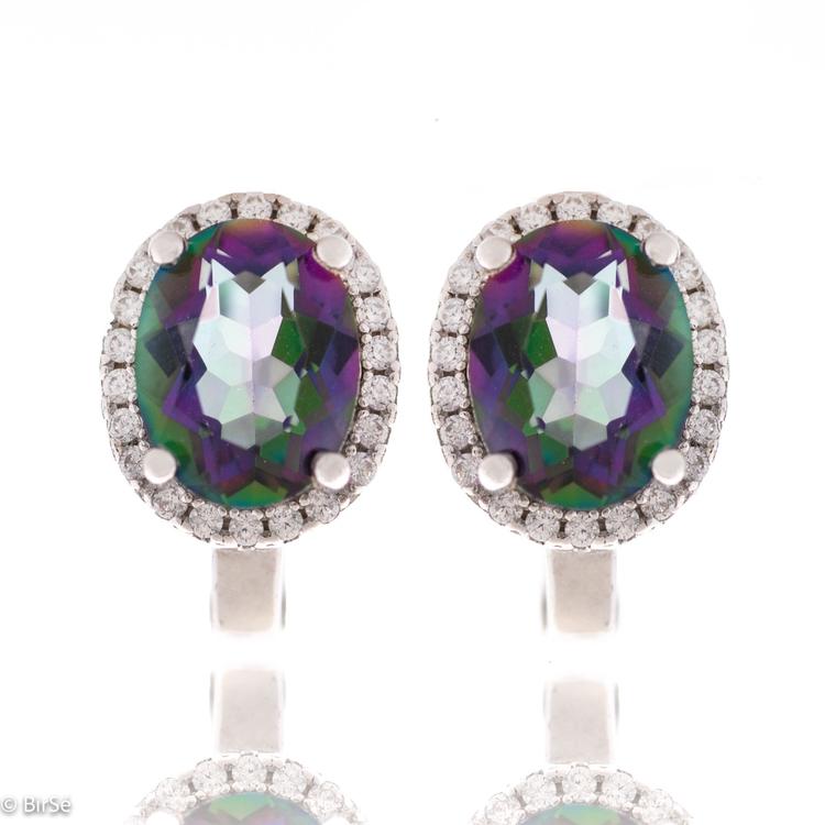 Silver earrings - Natural mystic topaz 5.00 ct.