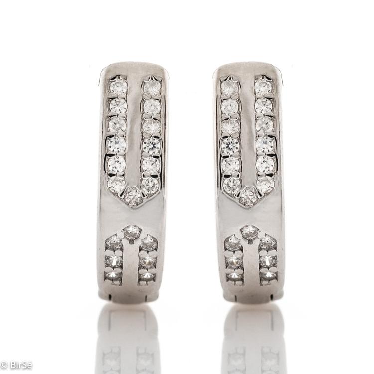 Silver earrings - Zirconi