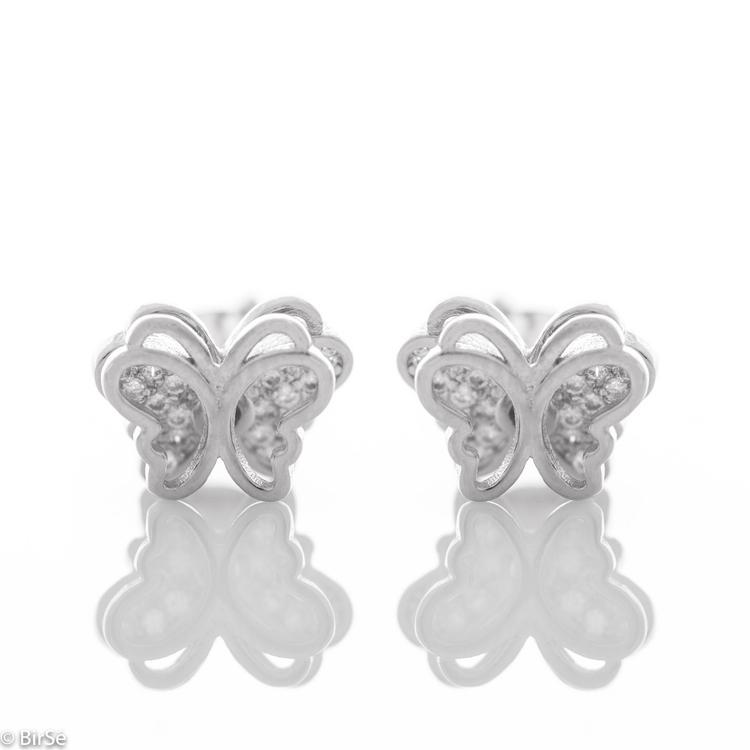 Silver earrings - Butterflies 