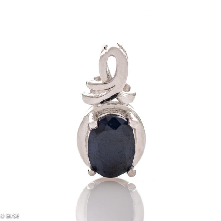 Silver pendant - Natural Sapphire 1,00 ct.