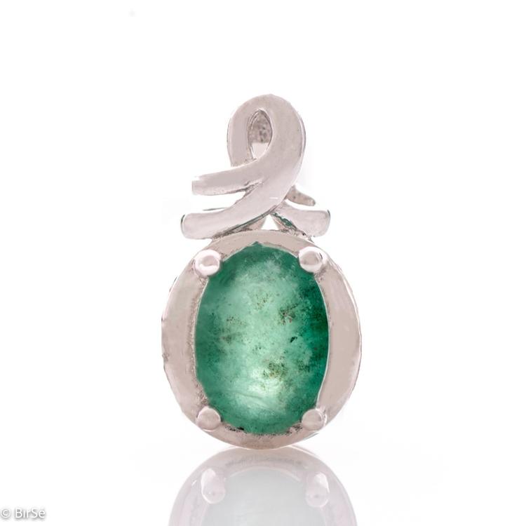 Silver pendant - Natural emerald 0,85 ct.