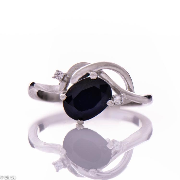 Silver ring - Natural sapphire 1,00 ct.