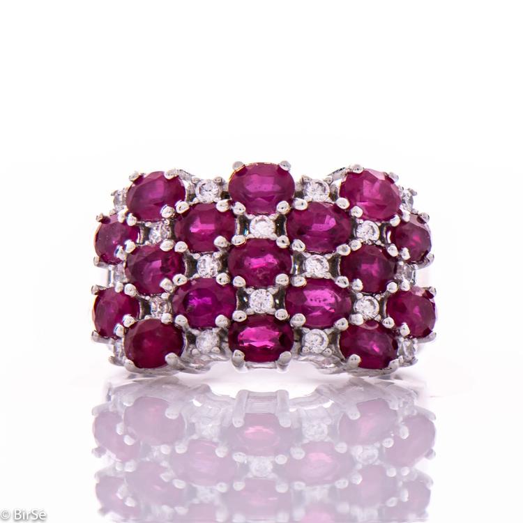 Silver ring - Natural ruby 5,95 ct.