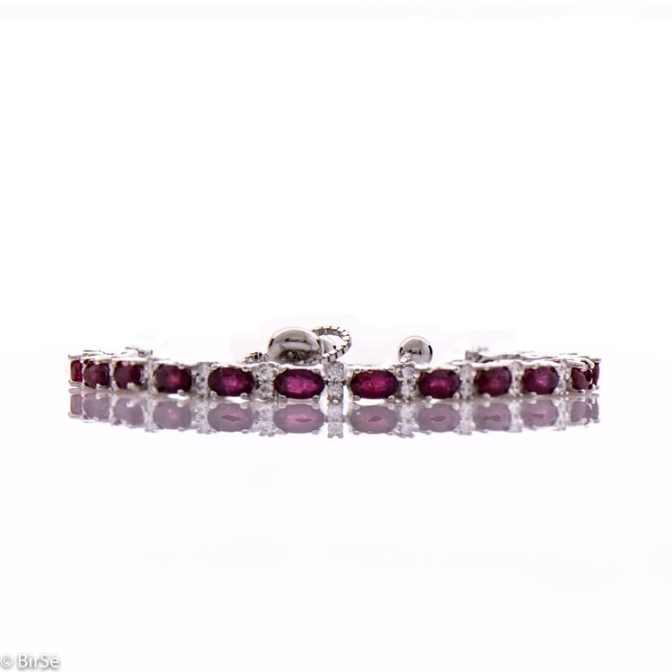 Silver bracelet - Natural ruby 126