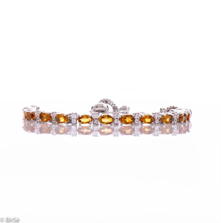 Silver bracelet - Natural citrine 127