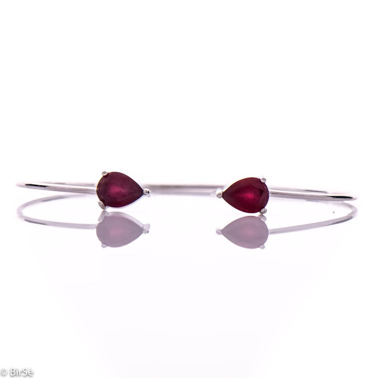 Silver bracelet - Natural ruby 122