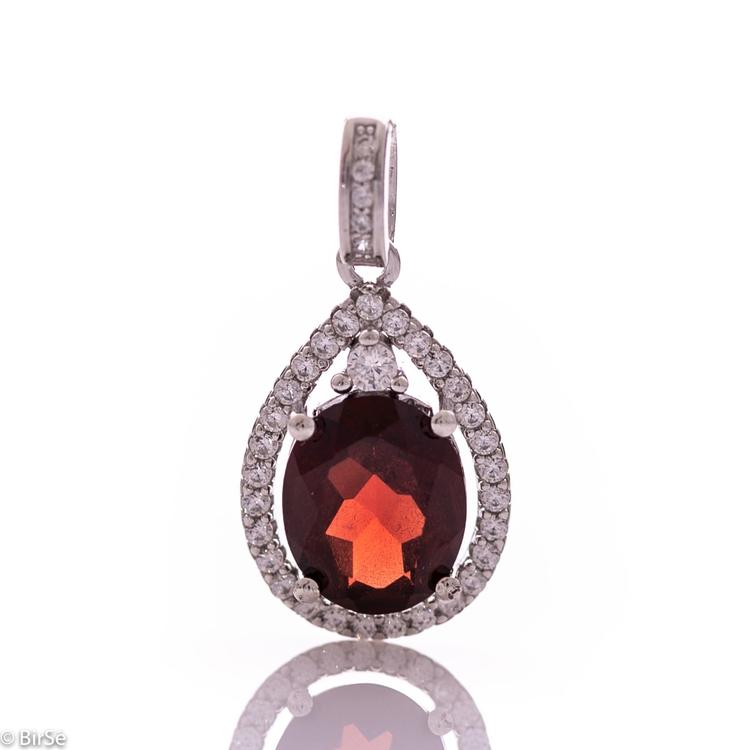 Silver pendant - Natural garnet 2,80 ct