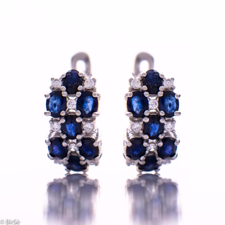 Silver earrings - Natural sapphire 4,90 ct.