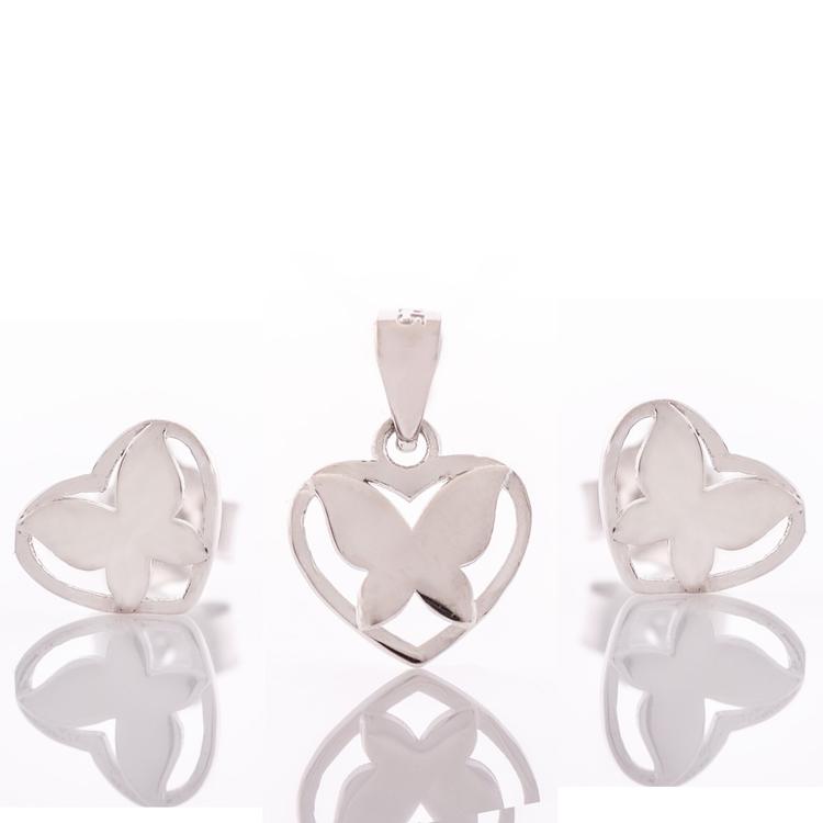 Silver Set - Butterfly Hearts