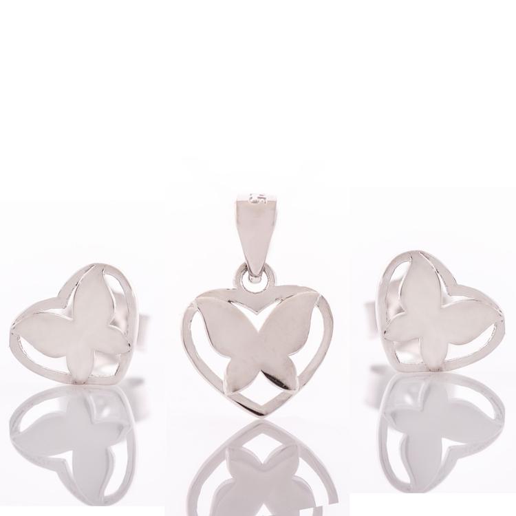 Silver Set - Butterfly Hearts