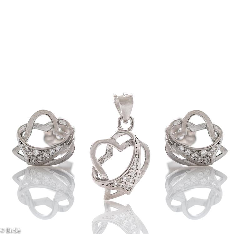 Silver Set - Intertwined Hearts