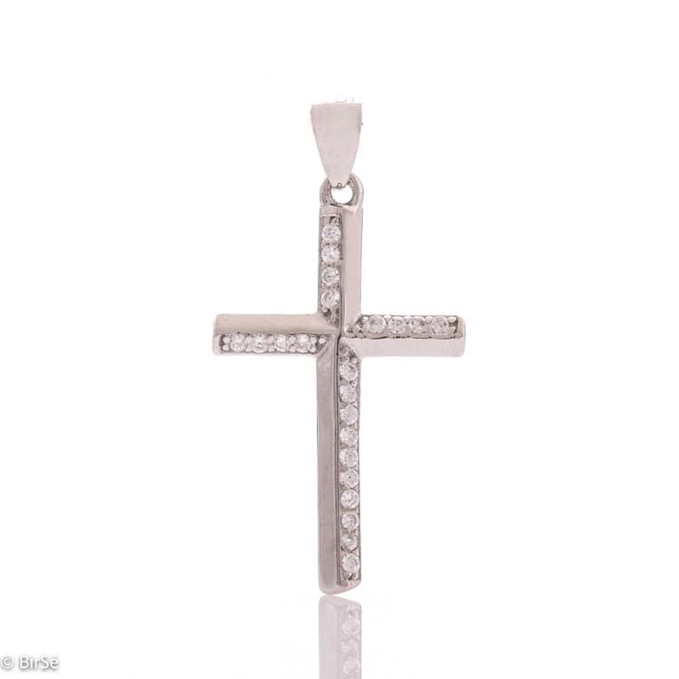 Silver cross with Zirconia