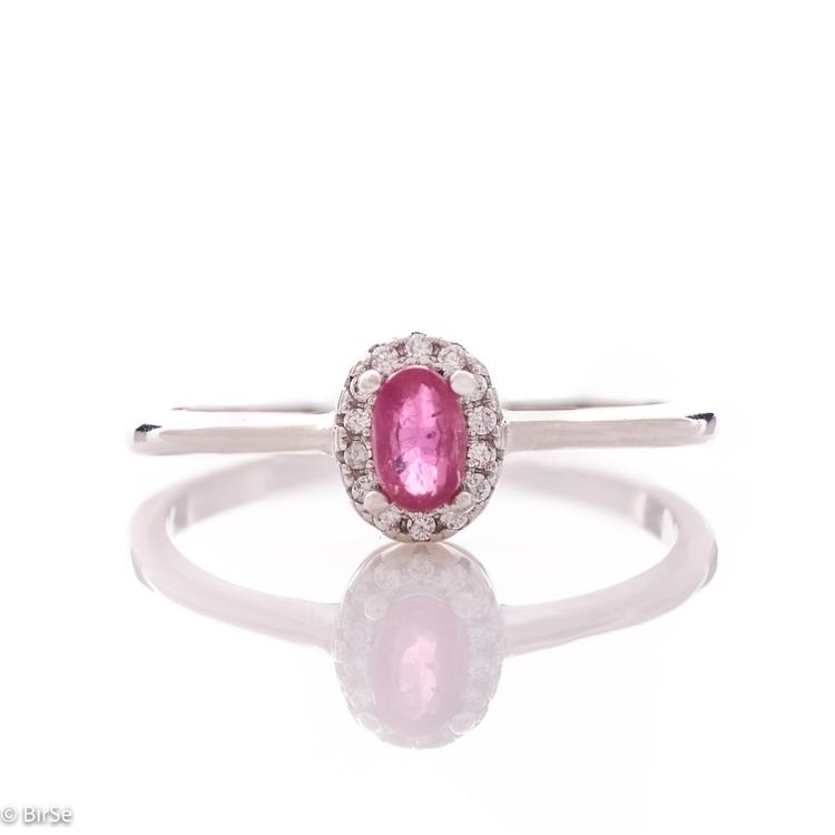 Silver Ring - Natural Ruby 0,35 ct.