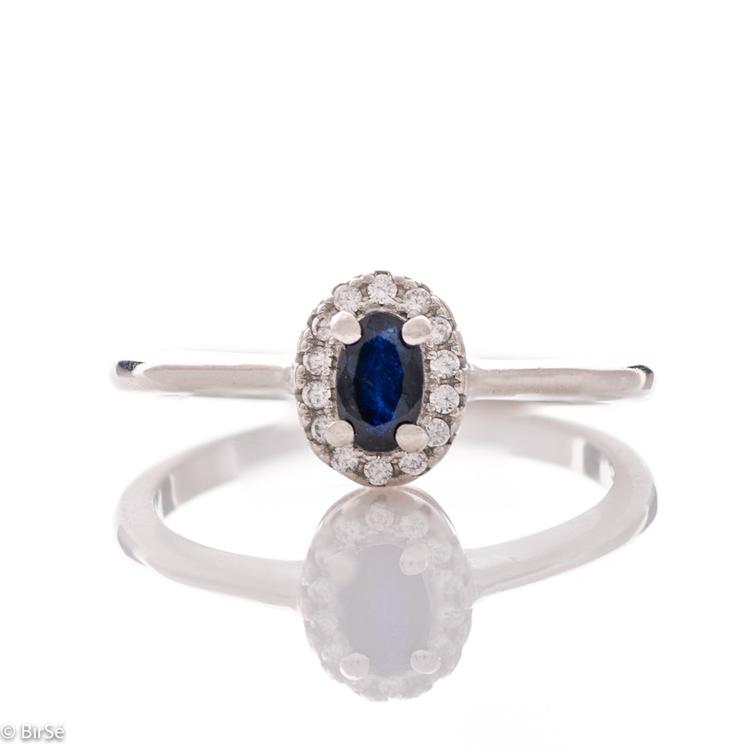 Silver ring - Natural Sapphire 0,35 ct.