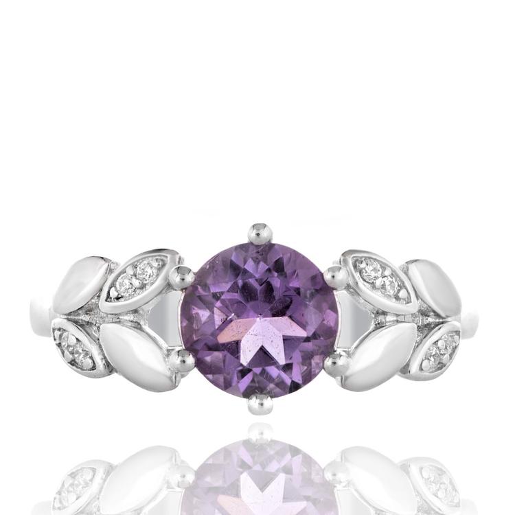 Silver Ring - Natural Amethyst