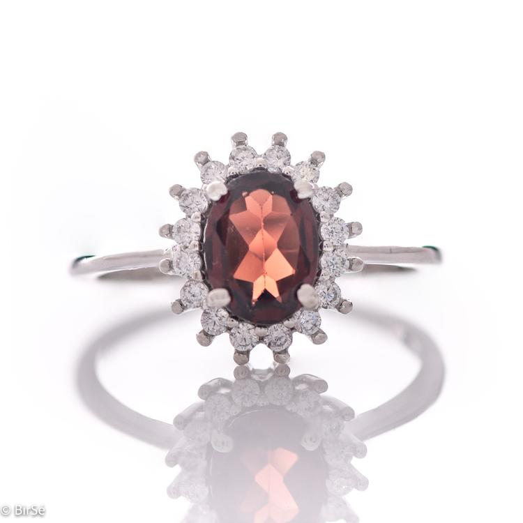 Silver ring - Natural garnet 1,40 ct.