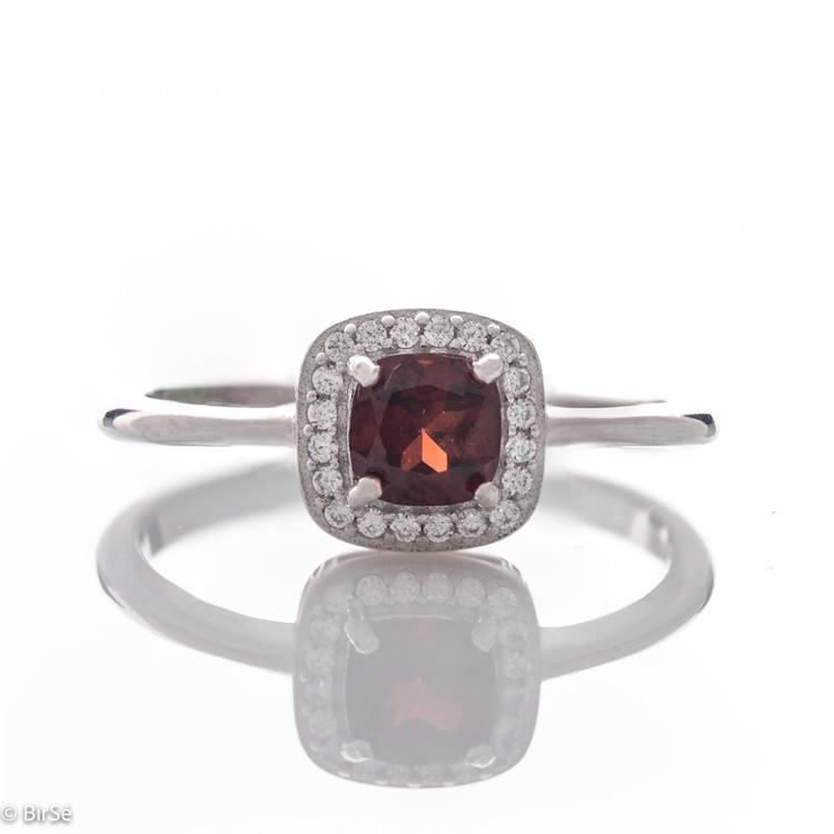 Silver ring - Natural Garnet 0,60 ct.