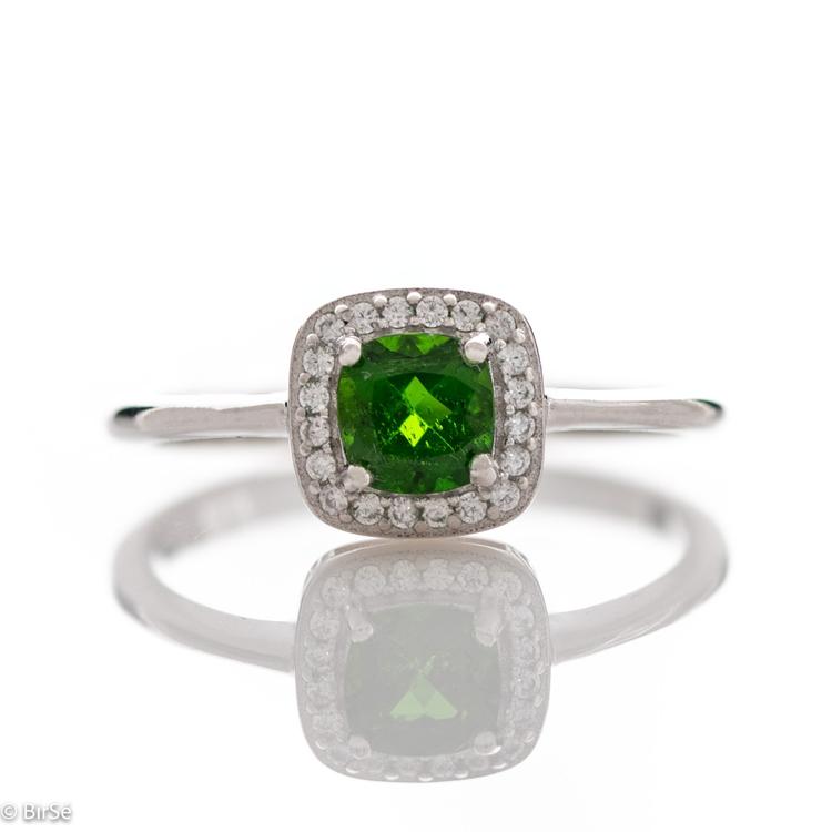 Silver ring - Natural Chrome Diopside 0,45 ct.