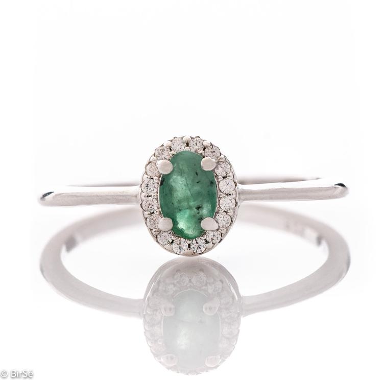 Silver Ring - Natural Emerald 0,52 ct.