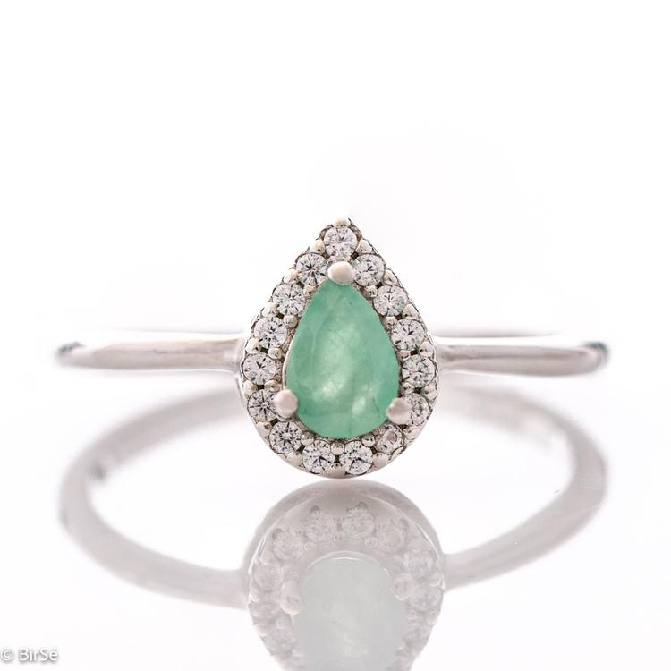 Silver Ring - Natural Emerald 0,45 ct.