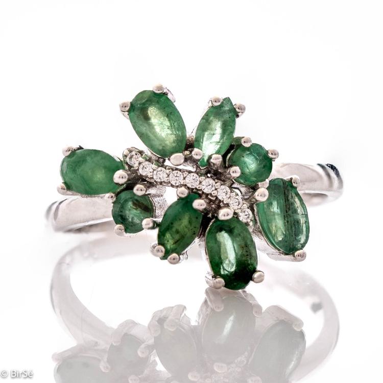 Silver Ring - Natural Emerald 1,62 ct.