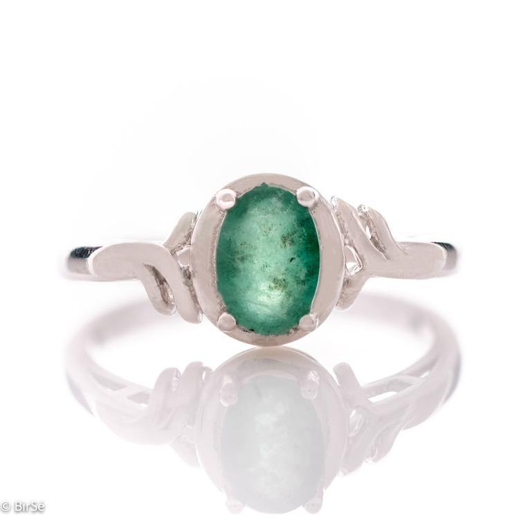 Silver Ring - Natural Emerald 0,85 ct.