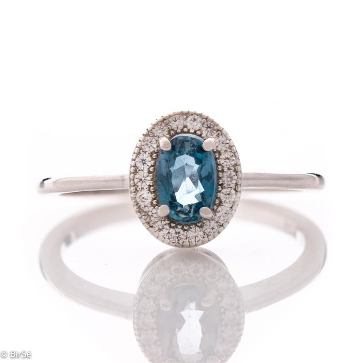 Silver Ring - Natural London Topaz 0,57 ct.