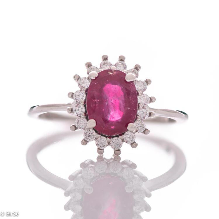 Silver Ring - Natural Ruby 1,55 ct.
