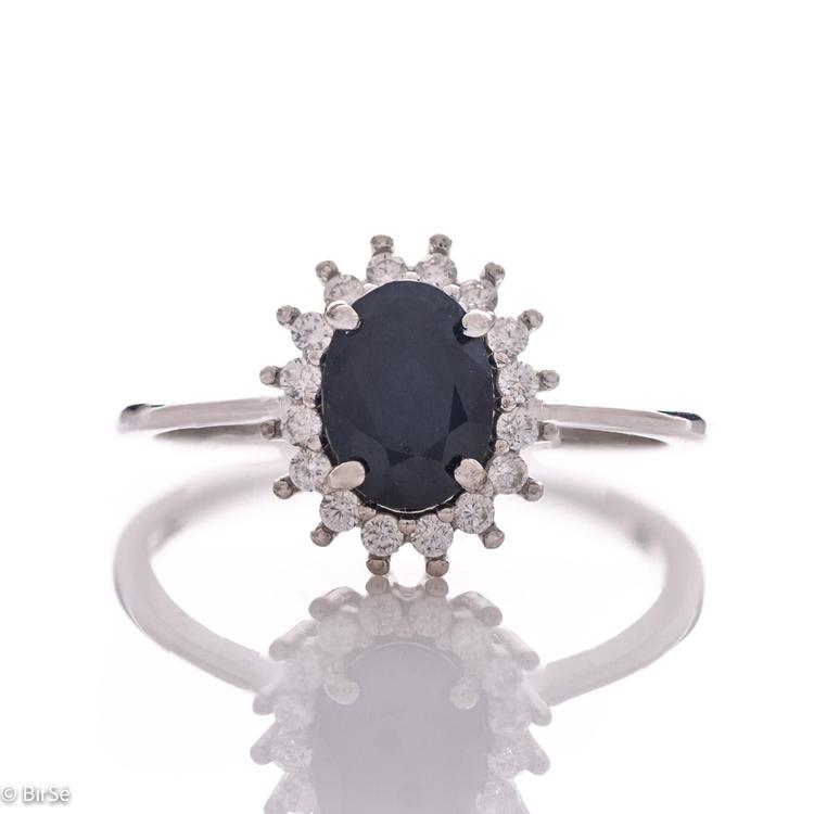 Silver ring - Natural Sapphire 1,55 ct.