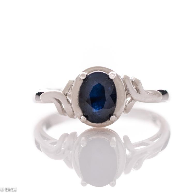 Silver ring - Natural Sapphire 1,00 ct.