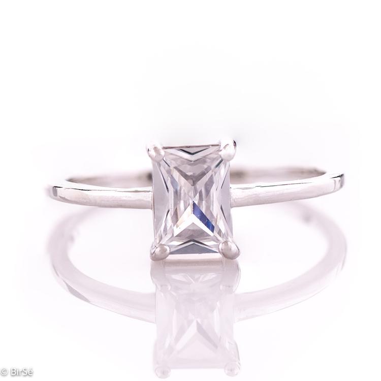 Silver ring - Baguette