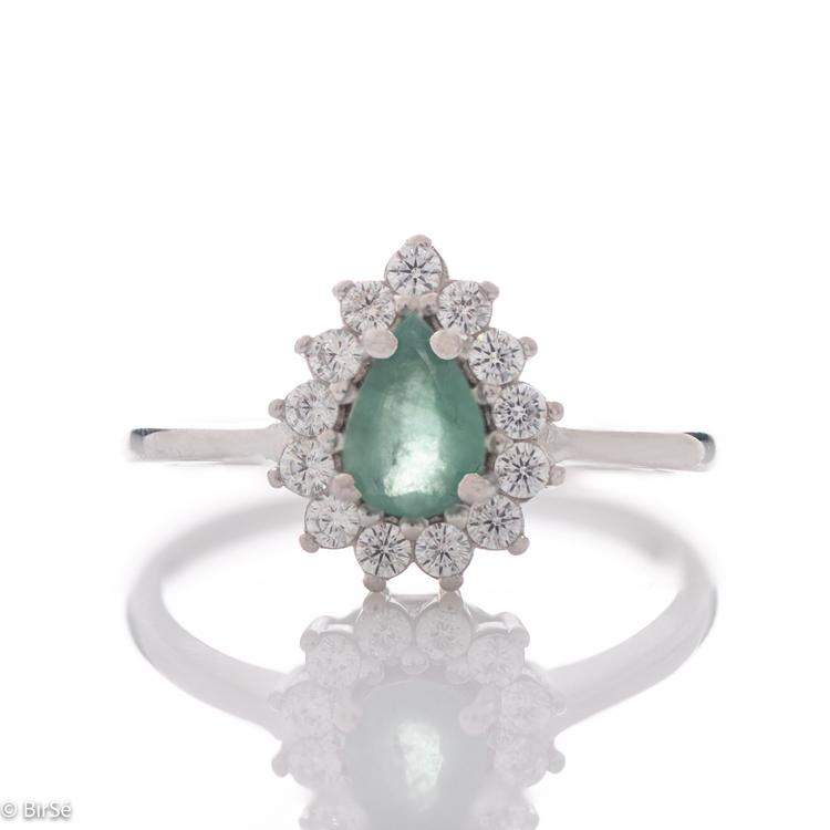 Silver Ring - Natural Emerald 0,70 ct.