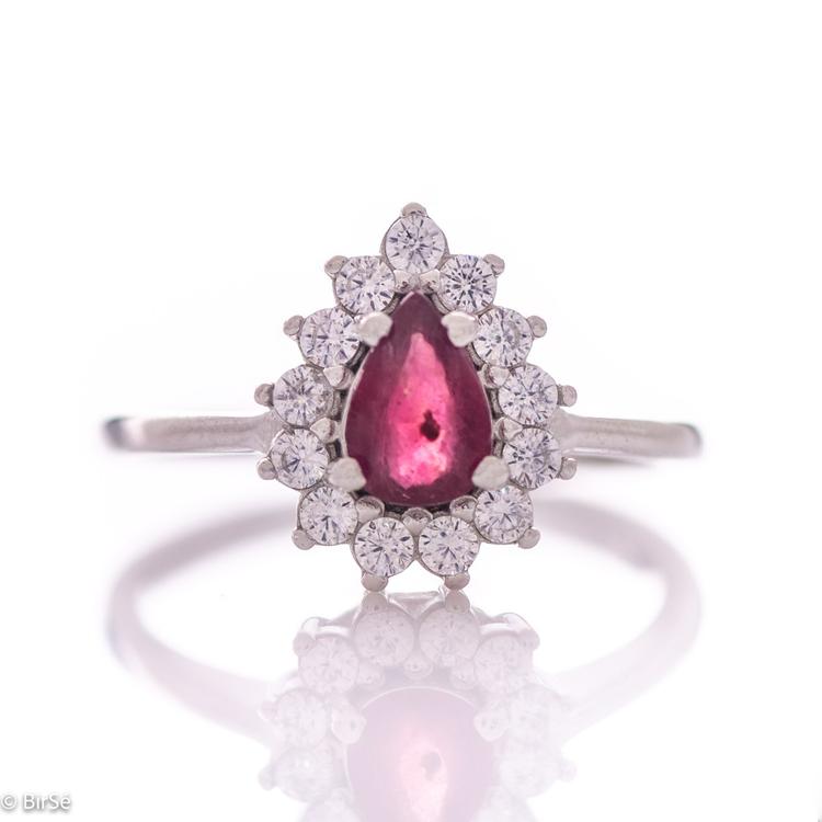 Silver Ring - Natural Ruby 0,75 ct.