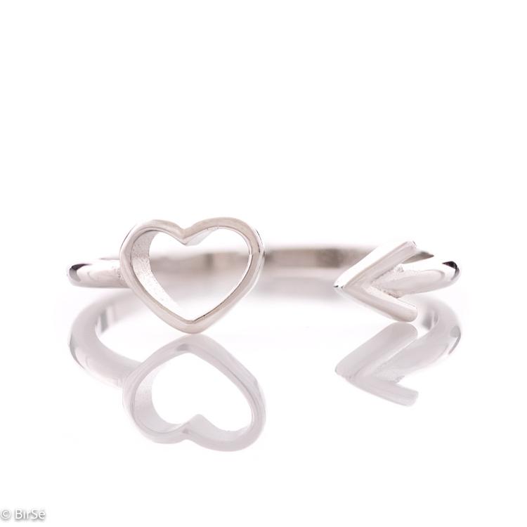 Silver Ring - Heart and Arrow