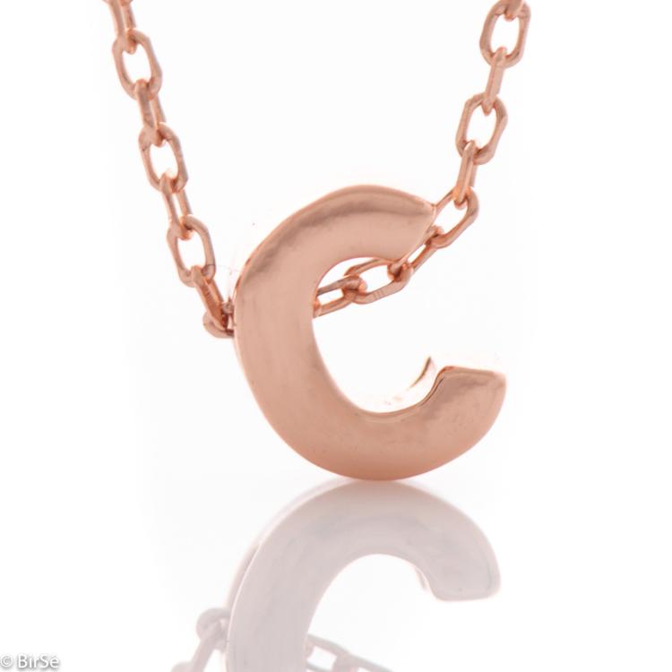 Silver necklace - letter C 