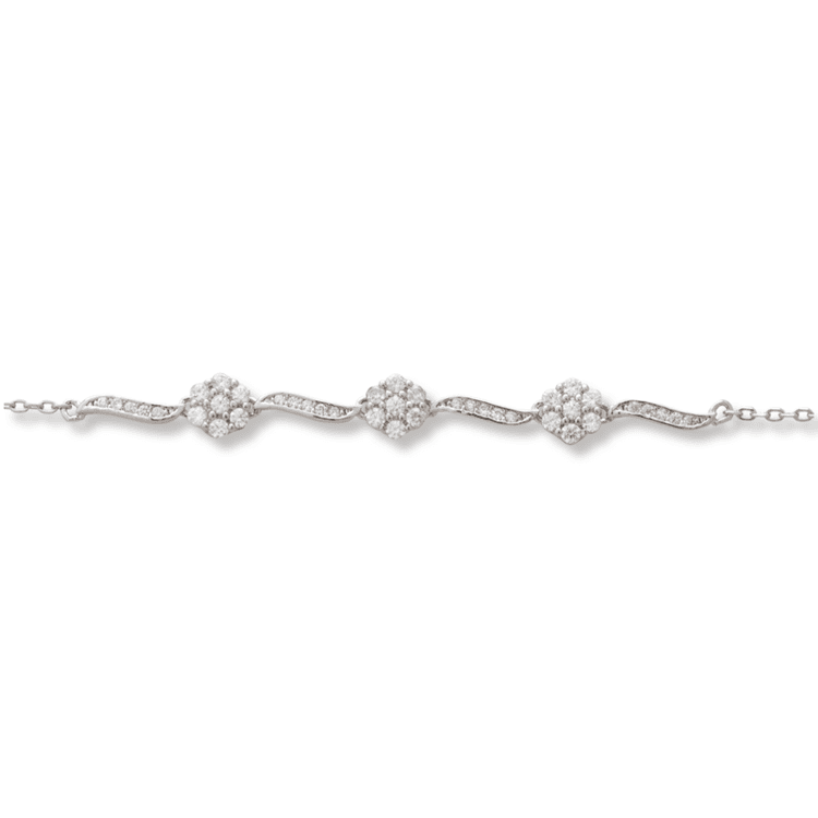 Silver bracelet - Flowers