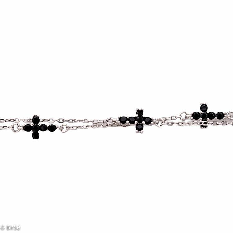 Silver bracelet - Crosses