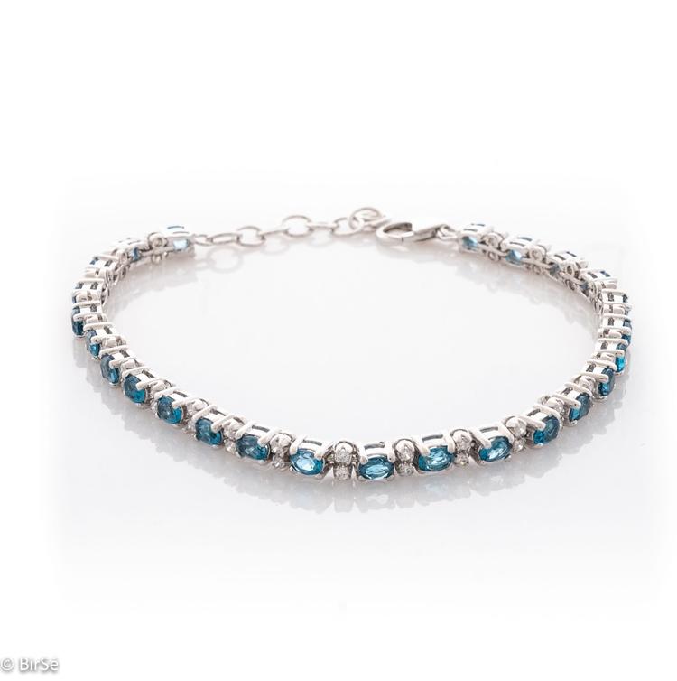 Silver bracelet - Natural London topaz 7,00 ct.