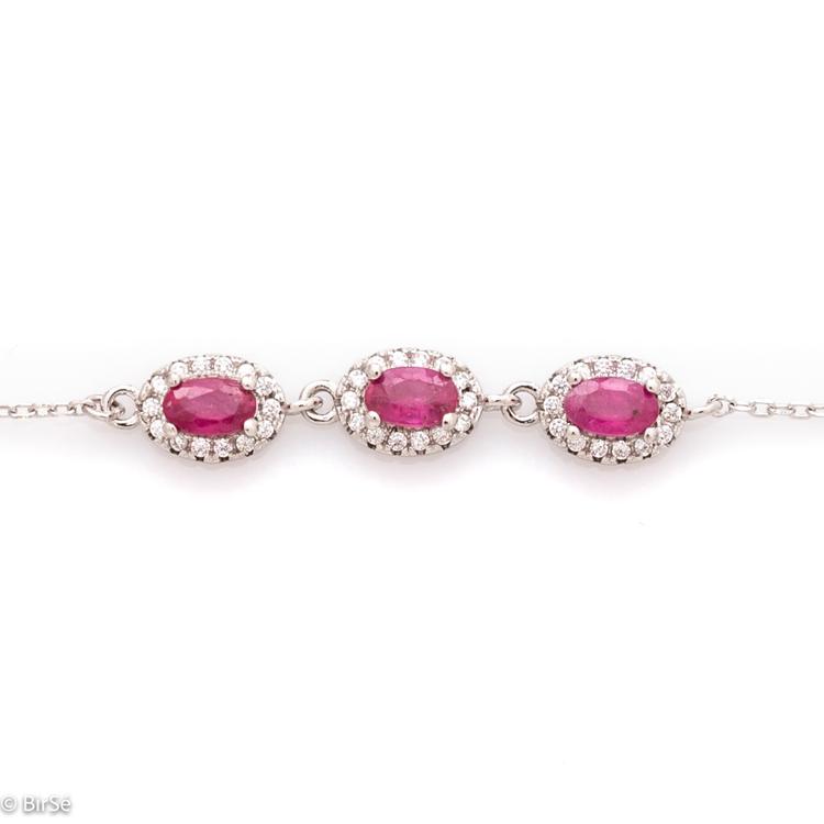 Silver bracelet - Natural Ruby 1,05 ct.