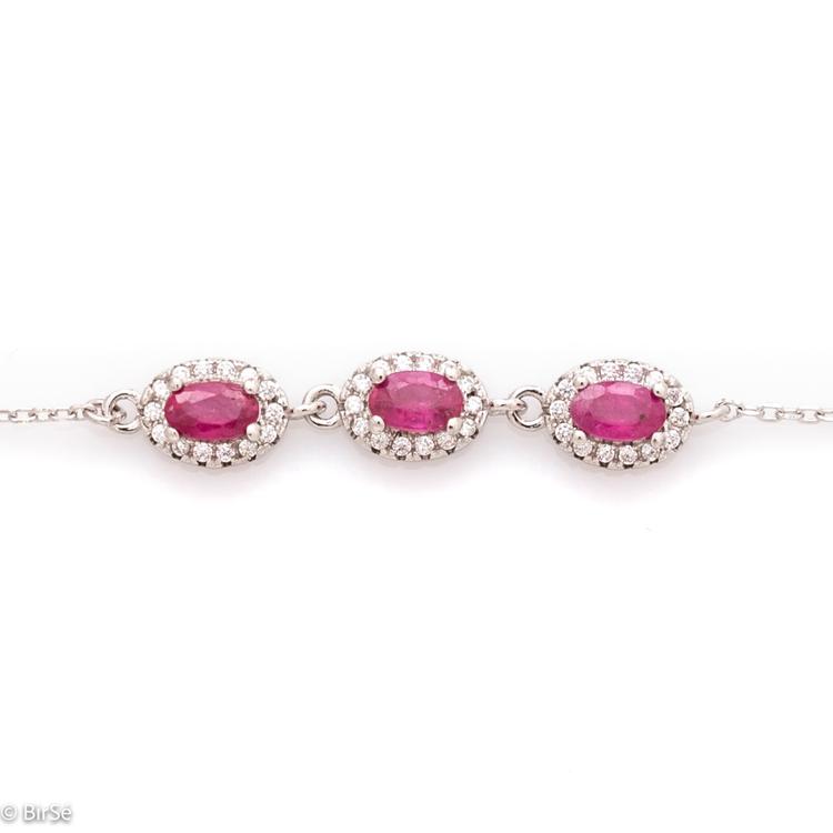 Silver bracelet - Natural Ruby 1,05 ct.