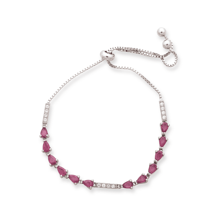 Silver bracelet - Natural Ruby 3,60 ct.