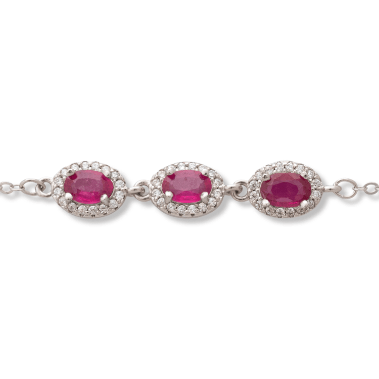 Silver bracelet - Natural Ruby 1,80 ct.